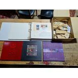 A royal Wedding first day covers album, 3 stamp books and a box of loose stamps