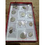 A tray of assorted GB silver coins.