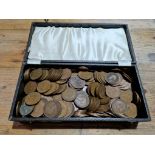 A lidded box of assorted GB copper coins
