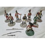 A group of 8 series 77 metal toy soldiers