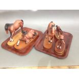 A group of five Beswick horses comprising Spirit of Peace, Spirit of Youth, Adventure, young