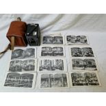 A selection of approx. 45 antique Canadian slides and a vintage Brownie camera.