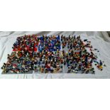 A box of Lego style plates and figures - approx 300 figures.