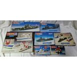 Seven TENTE construction kit sets, all with original boxes