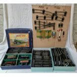 A collection of Hornby model railway items including track and boxed Hornby 201 tank goods train