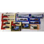A box of assorted diecast vehicles & 2 coin banks to include 2 x Corgi, 4 Langley model kits & 5 x
