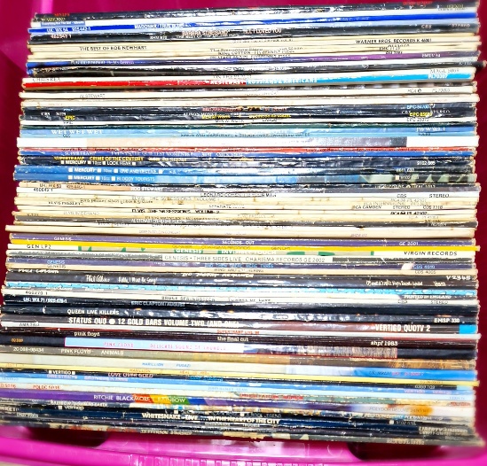 A box of approx. 77 LPs, rock and pop, circa 1970s to 1990s including Genesis, Deep Purple, Pink - Image 2 of 2