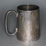 A late Victorian silver tankard, Rupert Favell, London 1900, height 11.5cm, wt. 9ozt.
