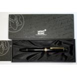 A Mont Blanc Meisterstuck rollerball pen in black and gold plate, circa 1995, serial no.