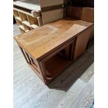 A McIntosh Tristor teak fold top coffee table/nest of tables, length 88cm.