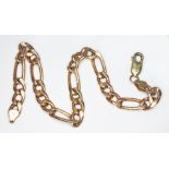 A 9ct gold link bracelet, import marks, length 21cm, wt. 6.4g.