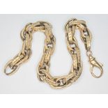 An oval link bracelet, lobster claw clasp, length 22cm, 9ct gold import marks, wt. 13.7g.