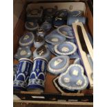 A box of assorted Wedgwood jasperware
