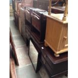 A suite of Stag mahogany bedroom furniture comprising tallboy chest of drawers, a pair of bedside