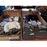 Two boxes of ceramics including Spode Italian, Mason's and Adam's.