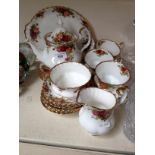 Royal Albert Old Country Roses tea set including teapot - 22 pieces, all first quality except for