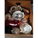 A box of mixed ceramics