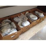 Four boxes of Asiatic Pheasant blue and white ware, various ages and makers