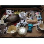 A box of mixed ceramics, glass etc including Royal Worcester egg coddlers, Coalport, Carlton ware,