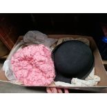 A box of ladies and gents hats including bowler by Dunn & Co (total 3)