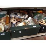 3 boxes of mixed ceramics, glass etc including Royal Doulton, Torquay ware, Wade etc