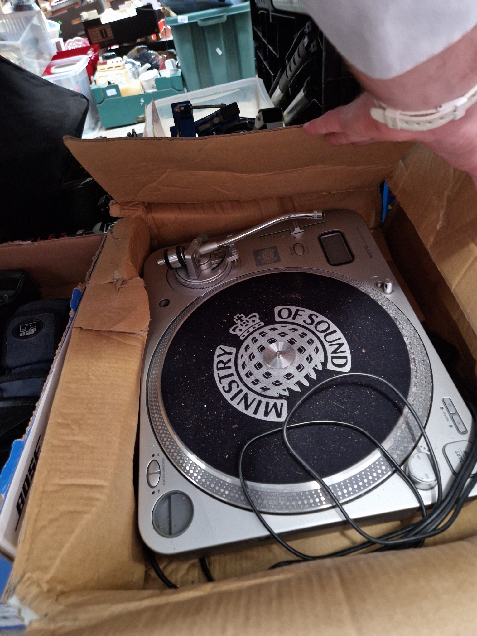Two MOS ( Ministry of Sound ) turntables, model MOSTT03.