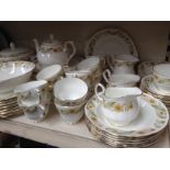 A Duchess Greensleeves dinner service to include 12 dinner plates, 22 side plates, 11 salad plate, 6