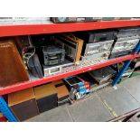 2 shelves of hi fi players and accessories including JVC, Daewoo, Pioneer, receivers, amps, Technics