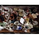 A box of approx 40 ceramic shoes including Cottage Rose, Old Foley, Mayfayre, and Italian examples