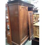 An early 20th century mahogany wardrobe with fitted interior, width 161.5cm.