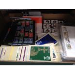 Stamps - FDC in album and loose (appx 100), PHQ cards, Europa stamps and a quantity of postcards