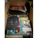 A box of Beatles/Wings memorabilia including records, posters, magazines etc