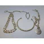 A mixed lot of silver and white metal jewellery, gross wt. 83.5g.