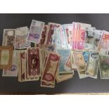 Assorted world banknotes.