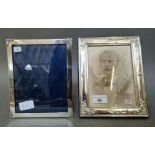 A hallmarked silver photograph frame and a silver photograph frame marked 800.