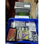 A box of games for PC and consoles to include Xbox 360, PS2, etc.