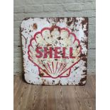 A Shell enamel sign 87cm x 91cm.