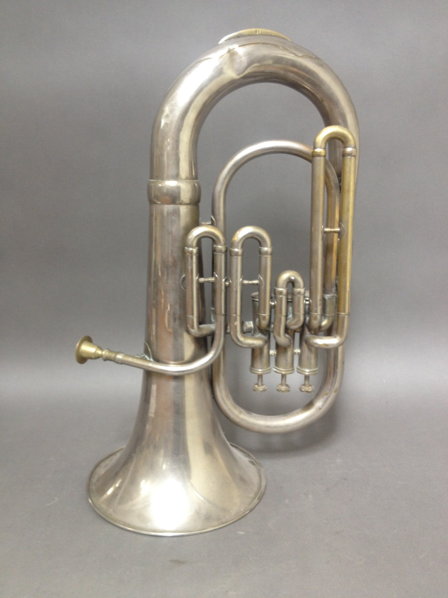 A silver plated euphonium.