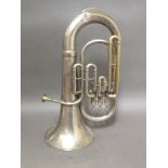 A silver plated euphonium.