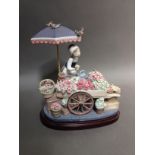 A Lladro porcelain figure Flowers of the Season, no. 01454, with wooden plinth and box, height 30cm.