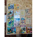 9 Spirou comics together with a collection of 18 mixed comics to include American, etc.