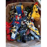 A box of Transformers figures / toys.