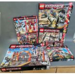 Ten boxed Lego Exo Force sets; 7700- Stealth Hunter, 7701- Grand Titan, 7702- Thunder Fury, 7703-