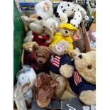 A collection of vintage plush toys to include a limited edition Tattoo Bears 2000, various Ty, etc.