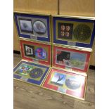 A group of six Pink Floyd and associated framed CDs comprising Echoes, The Final Cut, Take It