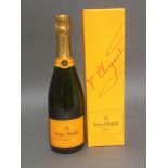 One bottle of Veuve Clicquot champagne 750ml 12% with box.