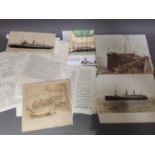 Shipping ephemera including 6 abstracts of engineers logs for transatlantic voyages by SS Adriatic