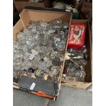 2 boxes of glass drawer / door knobs.