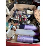 A box of cosmetic/beauty products.