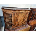 A Victorian inlaid walnut and gilt mounted credenza.